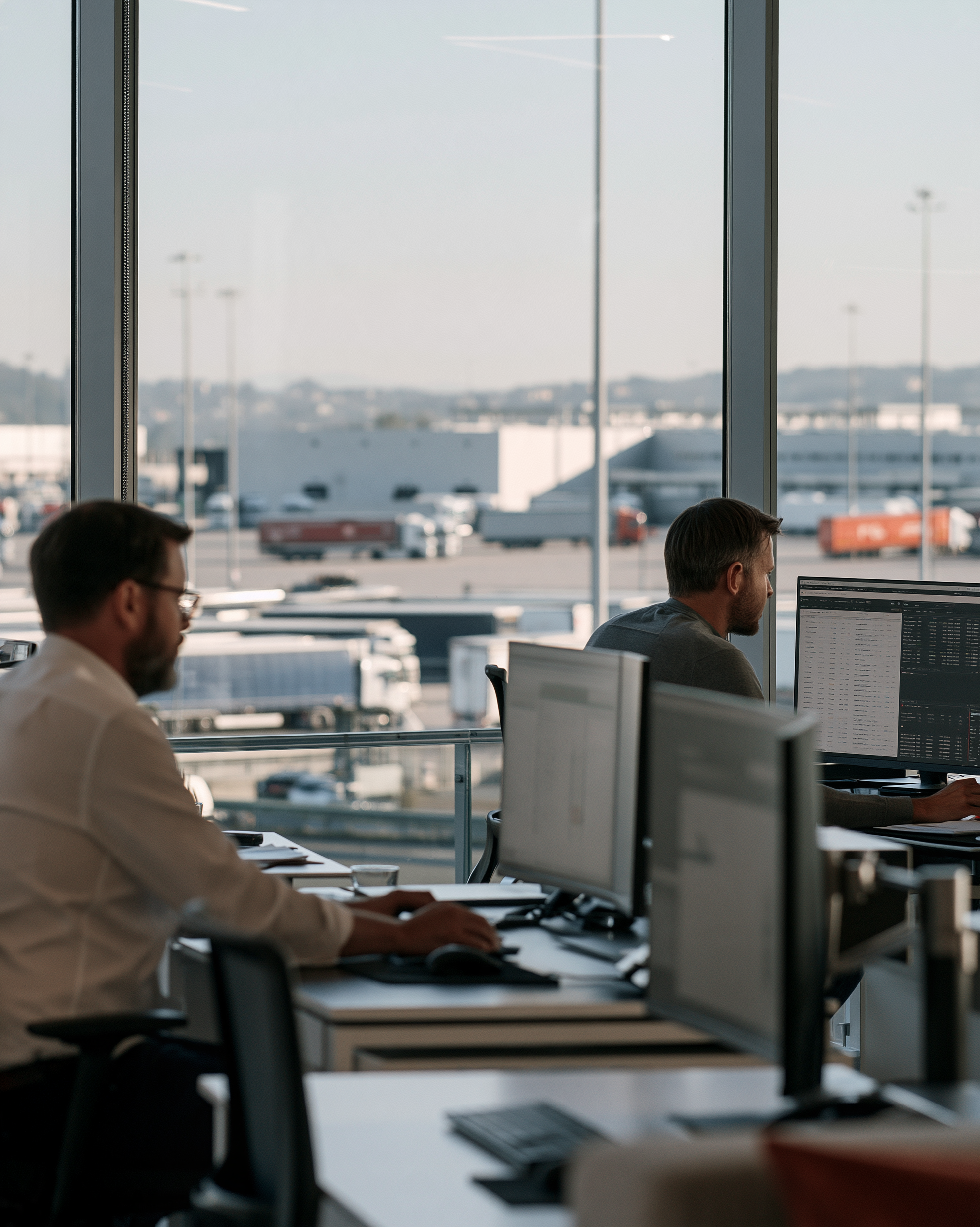 Logistikteam in einer modernen operativen Zentrale